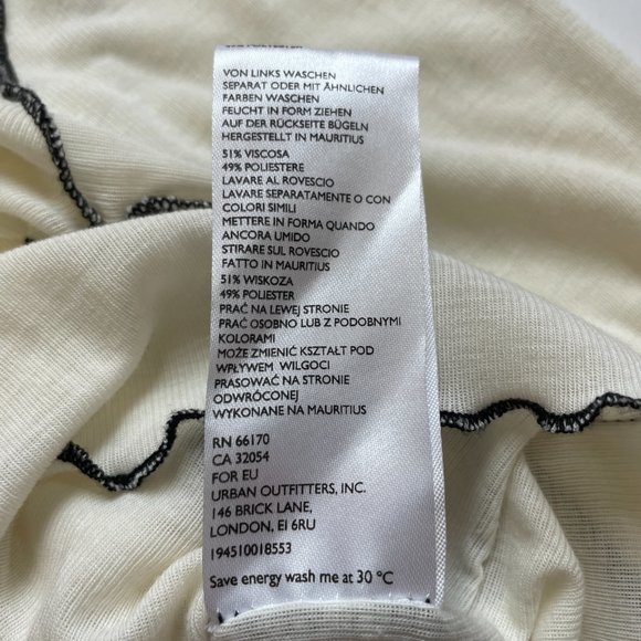 Urban Outfitters BDG Sheer Off White Exposed Black Seams Long Sleeve Crop Shirt - Picture 9 of 11